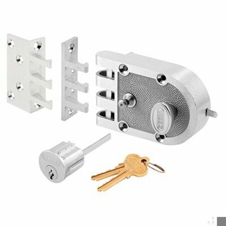 PRIME-LINE Single Cylinder Deadbolt Chrome Slam Lock with Flat and Angle Strike SE 14328